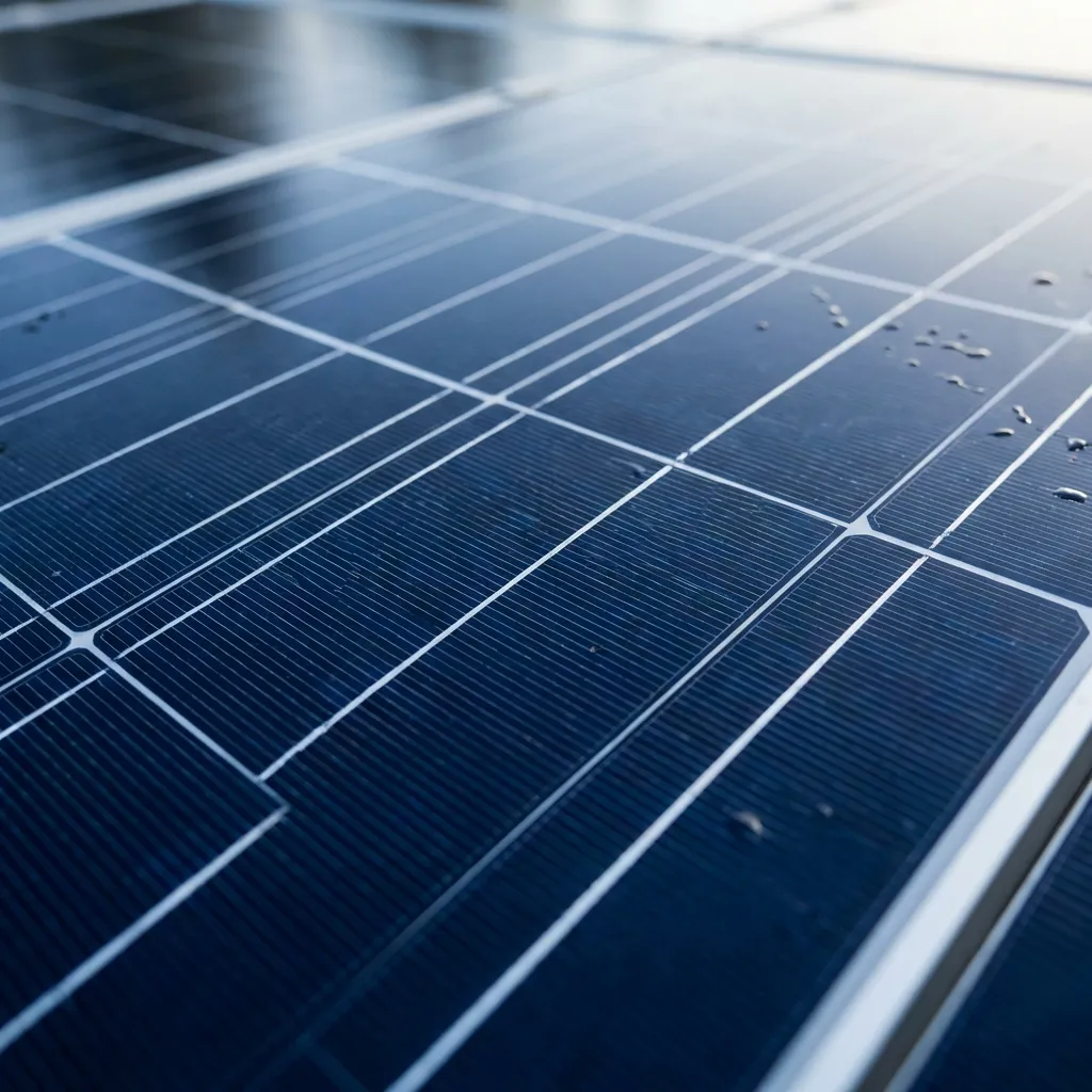 Close-up of solar panels