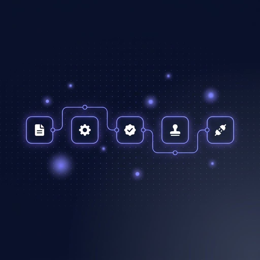 Editorial illustration for DISCO approval and solar documentation.